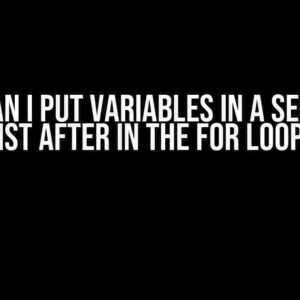 How can I put variables in a separate list after in the for loop?