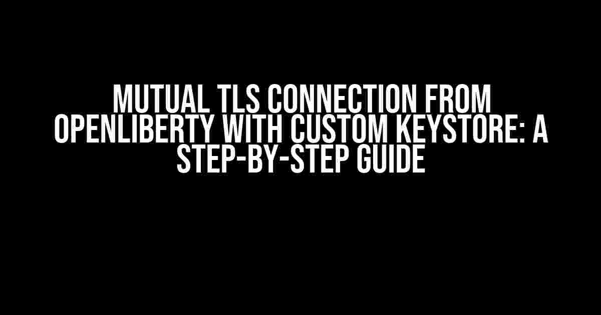 Mutual TLS Connection from OpenLiberty with Custom Keystore: A Step-by-Step Guide